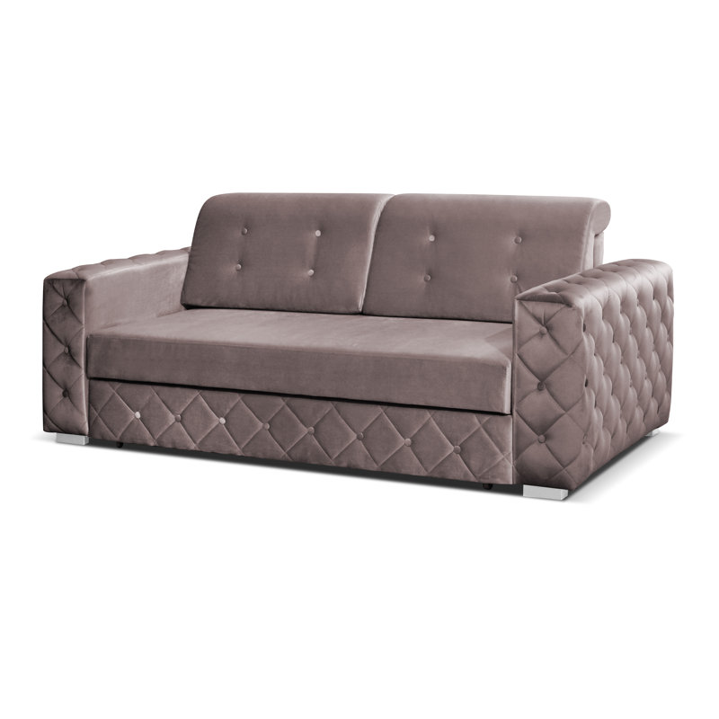 Queen 83'' Velvet Convertible Sofa