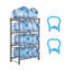 4 porte-bidons double 8 noirs, supporte 3 et 5 bouteilles en toute sécurité, fonte solide avec finition rouille, instructions d'assemblage simples, support à bouteilles à rainures pour tablettes de 8 po, fabrication