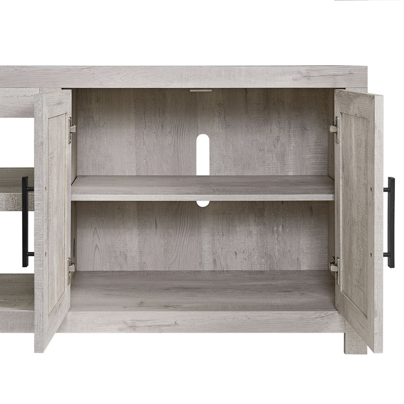 Meuble audio-vidéo 4 pièces avec console de télévision blanche 82 po McSherrystown, 26" H x 82" W x 16" D, No