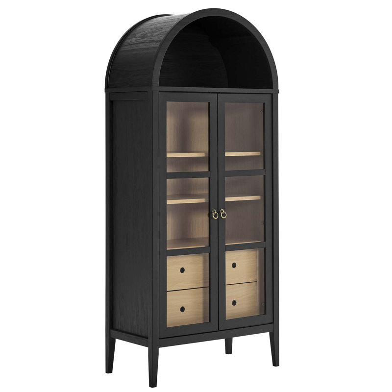 Modway Nolan Arched Display Cabinet, Black