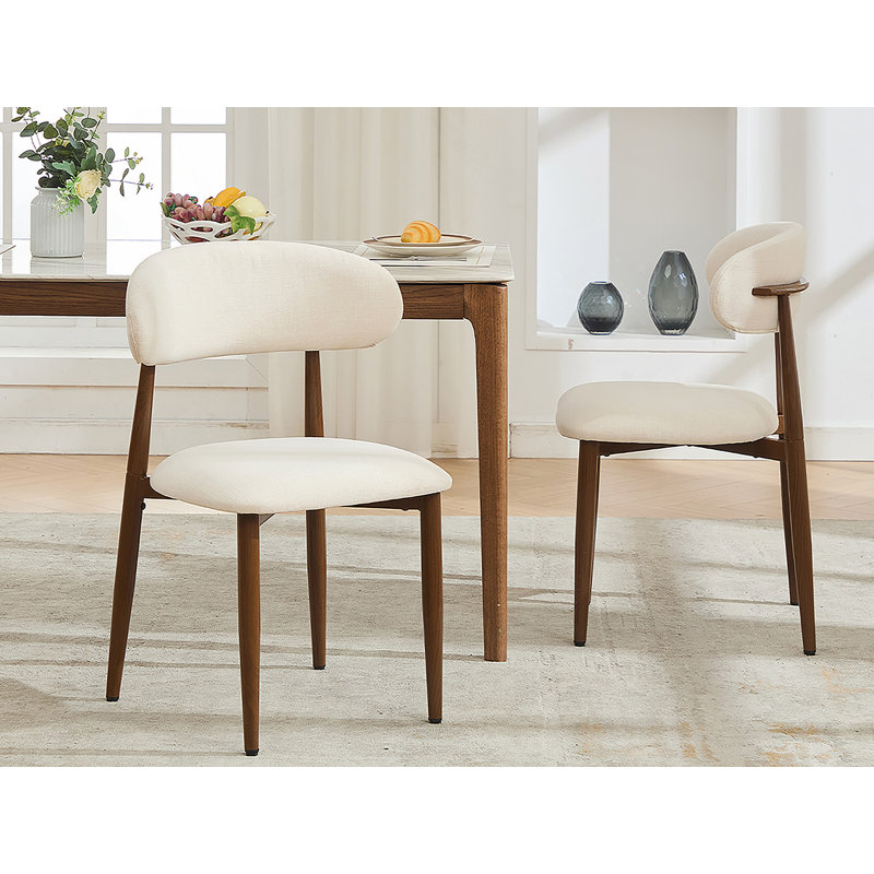 Ensemble de 2 chaises de salle à manger rembourrées en métal