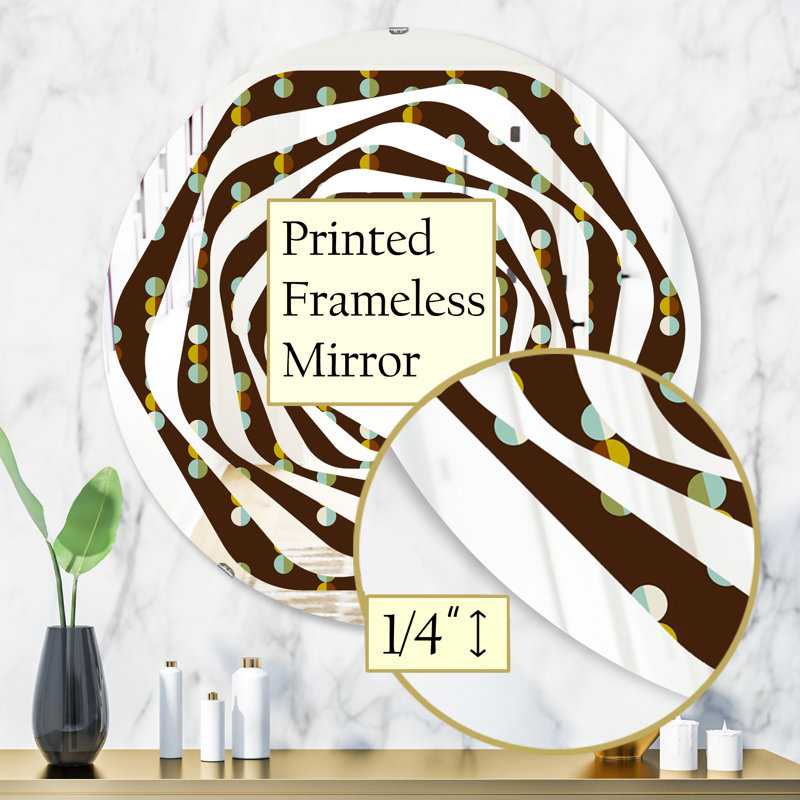 Geometric Mod Dots - Miroir mural moderne, 31,5 po x 31,5 po