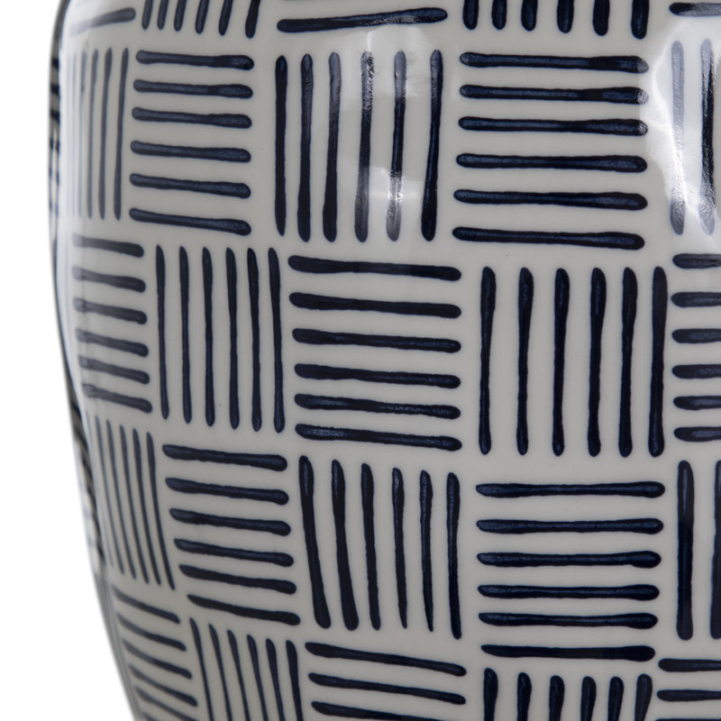 Liora Table Lamp, Blue Patterned Glaze
