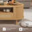 47.2" Mid-century Modern Oval Coffee Table With Rattan Sliding Door, Drawer & Open Storage, Solid Wood Legs-1167030688