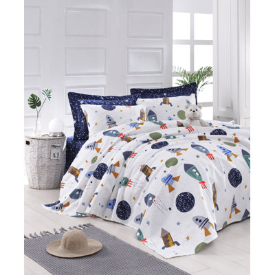 100% Cotton Single Pique Bedspread, 61 x 79 | Machine Washable at 30°C | 9.9 oz/sq yd | Soft, Durable, and Elegant Design for Cozy Bedrooms | Ideal for Everyday Use and Easy Care