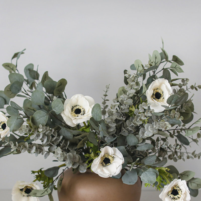 Real Touch Anemone Faux Floral, White