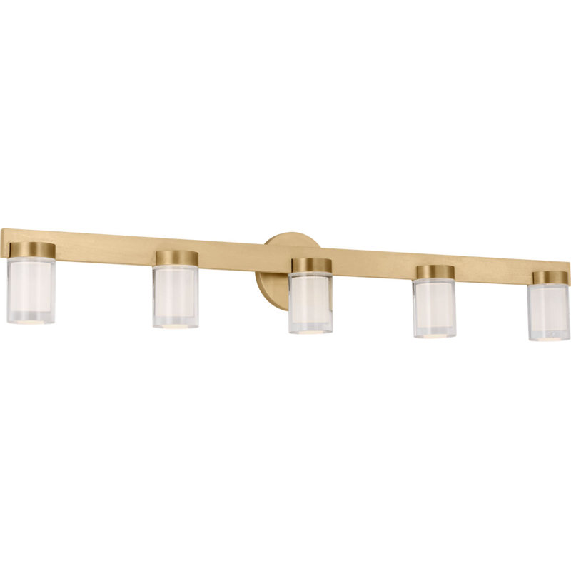 Esfera 5 - Light LED Bath Sconce, Natural Brass