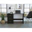 Bureau rectangulaire avec gestion des câbles et 3 tiroirs, panneau de particules noir mat, 47,5 W