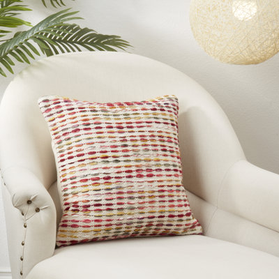 Coussin tissé à rayures arc-en-ciel 2