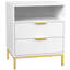 Table de chevet moderne pour chambre à coucher, table de chevet carrée 2 tiroirs avec rangement pour chambre à coucher-554161199-773306305
