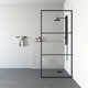 Divide 34" W x 74" H Fixed Framed Shower Screen with 3/8" Striped Glass