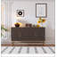 Buffet de style rétro avec tablettes réglables, poignées et pieds en métal pour un rangement polyvalent et un design élégant, espresso