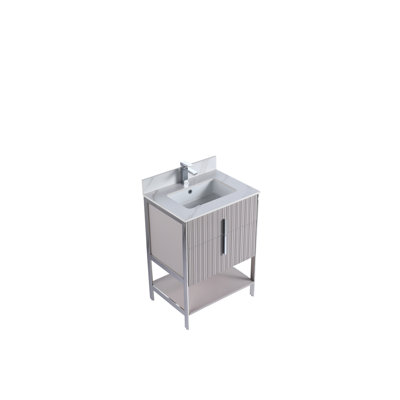 Serenity Modern Bathroom Vanity with White Carrara Stone Top