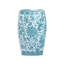 Tabouret carré en céramique à motif floral-450844388