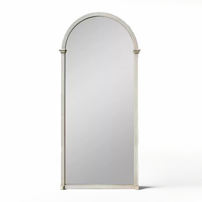 French-Style Minimalist Luxury Wall-Mounted Floor-Standing Arched Full-Length Mirror