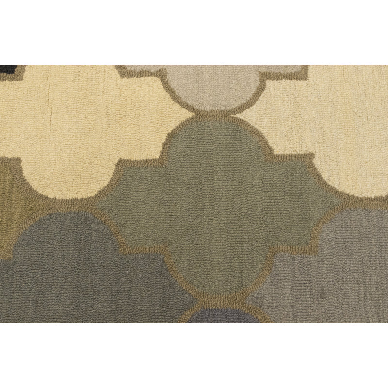 Tapis moderne multicolore rectangulaire touffeté à la main 5 x 8 Shanet