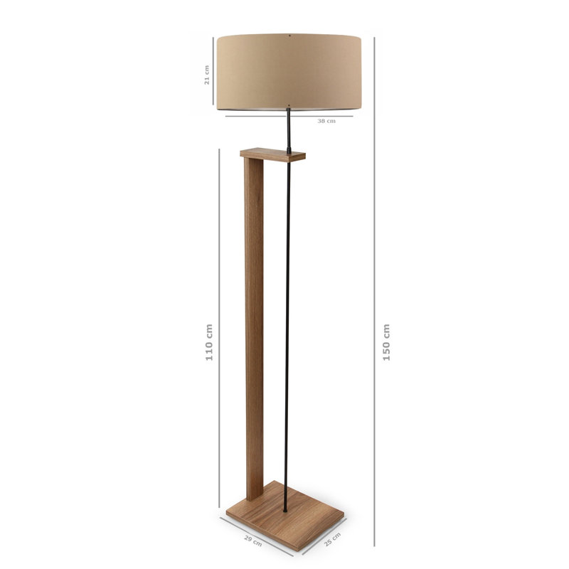 Lampe sur pied 59 po Gjeraqina, Brun clair