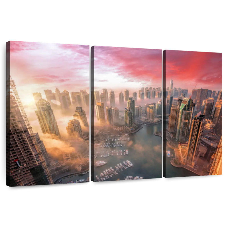 Sébbie, coucher de soleil à Dubaï, H 36 po x l 57 po