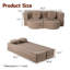Canapé-lit 2 en 1 pliant avec coussin, canapé-lit simple, causeuse de plancher et futon, canapé-lit pliant en mousse pour le salon, les invités, le bureau, un appartement, aucun assemblage requis, abricot