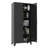 71'' 2 Shapely Doors Cabinet, Metal Storage Cabinet With Doors And Adjustable Shelves, For Bedroom, Living Room, Kitchen