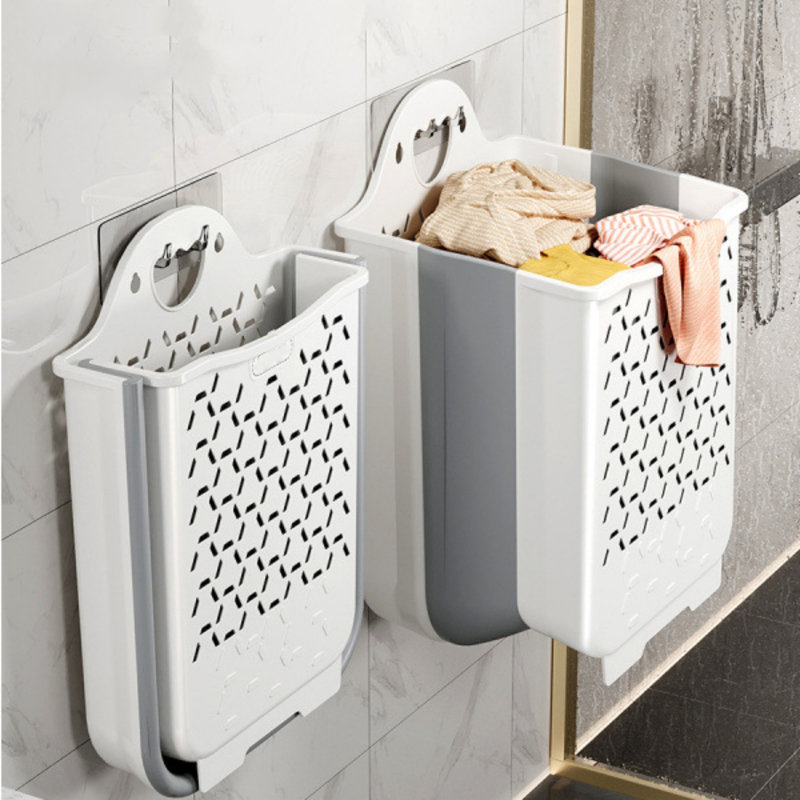 Wall mounted Laundry Basket Dirty Clothes Storage Bin Large Capacity Household Storage Foldable Laundry Hamper Bathroom Laundry Basket