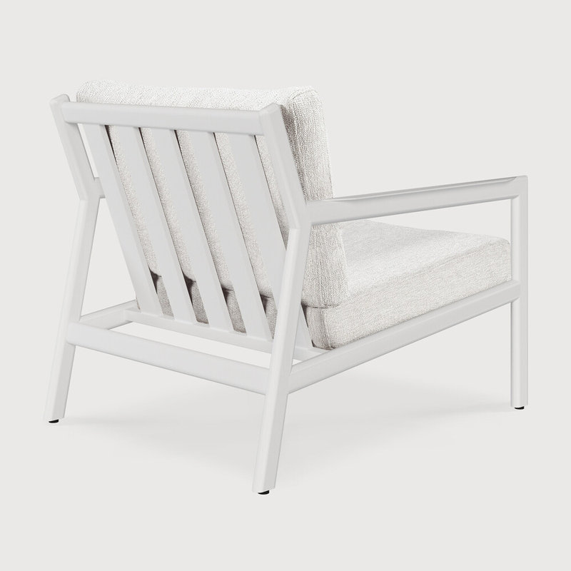 Jack Outdoor Teak Lounge Chair, White/Off White