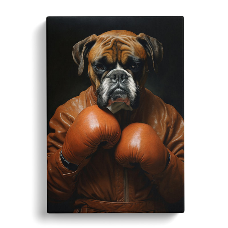Boxer Dog Classicism Art - Wrapped Canvas, 76cm H x 50cm W x 3cm D