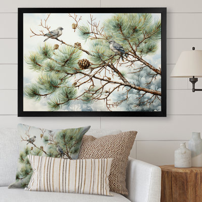 Bird On Pine Tree I - Tree Pine Wall Art