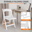 Set Of 4 White Resin Folding Chairs With Removable Cushions   450 Lbs Capacity, Stackable Indoor Outdoor Event Seating