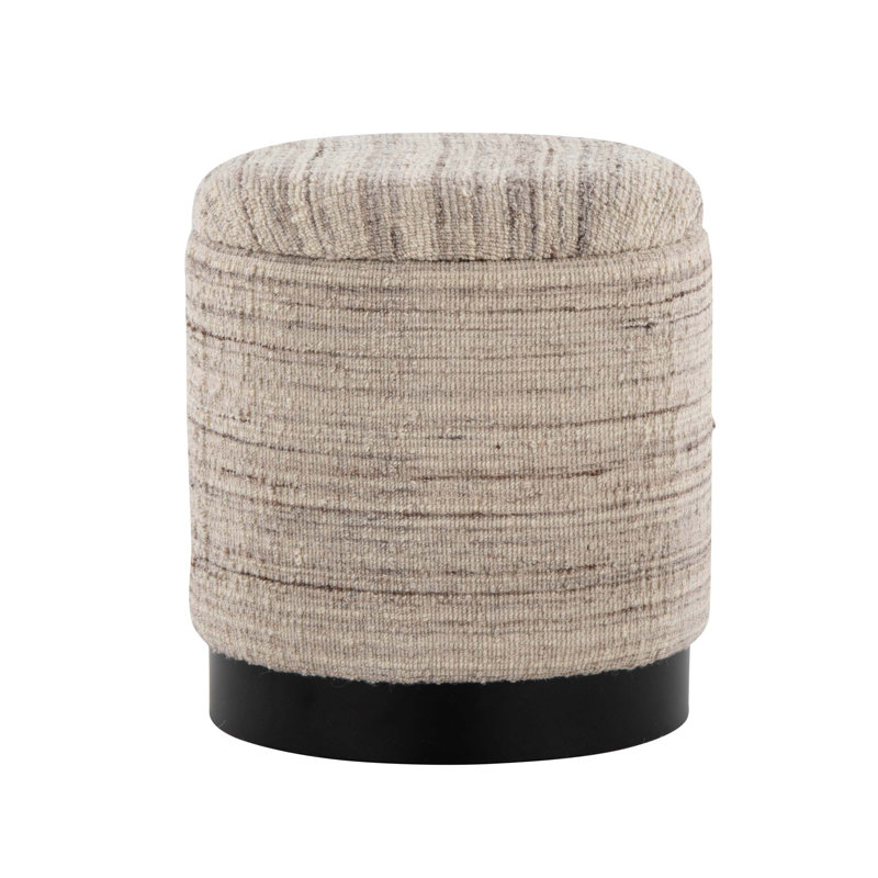 Repose-pieds en laine et métal tissé à la main avec couvercle amovible, parfait pour un usage et un décor intérieur multifonctionnel.