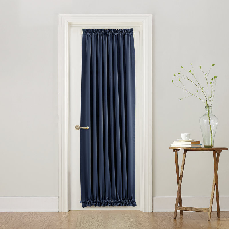 Panneau de rideau à porte thermique avec passe-tringle - Basics by Wayfair ™, Bleu