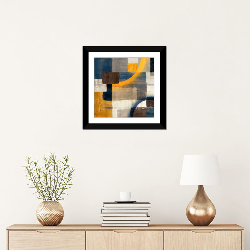 «Commencement II», impression sur toile, H 16 po x l 16 po x P 1 po, Papier d'art encadré noir, Blanc