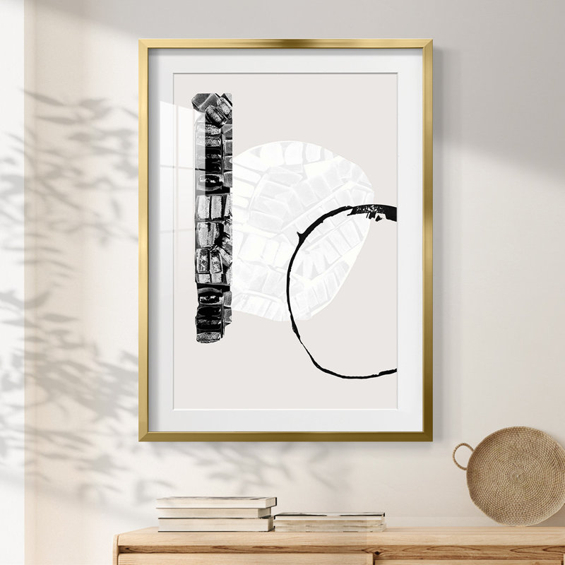 Zen Zen I - impression encadrée, H 28,5 po x l 20,5 po, Doré