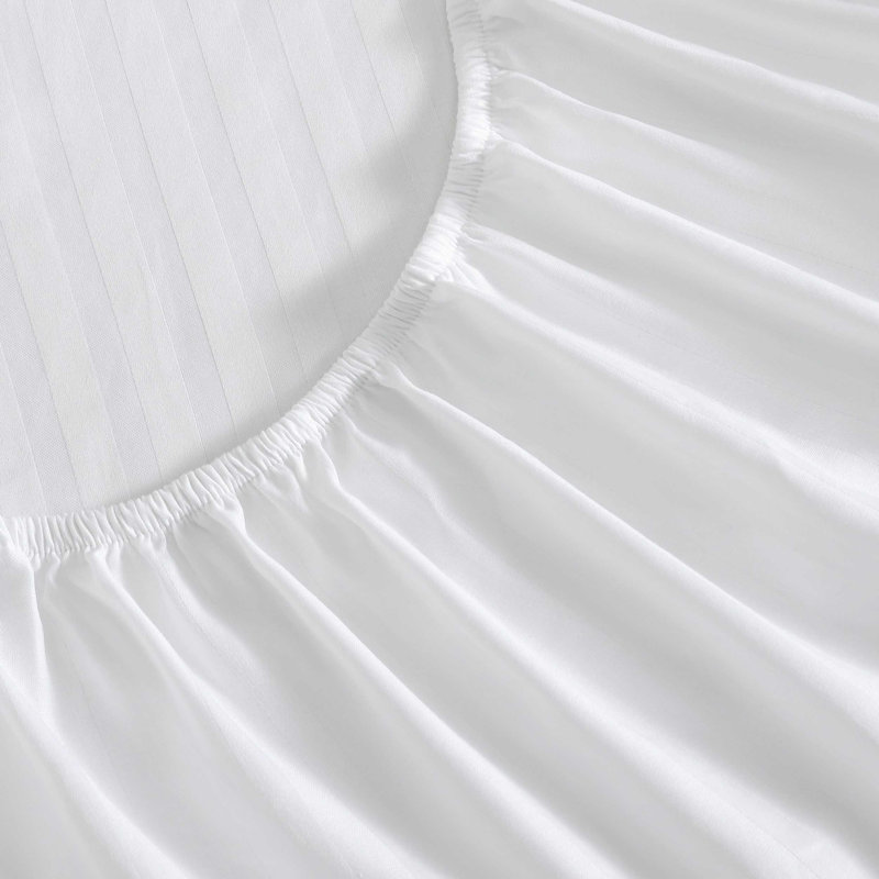Dobby 100% Cotton Standard Sheet Set, Queen Sheet Set with 2 Pillowcases, White