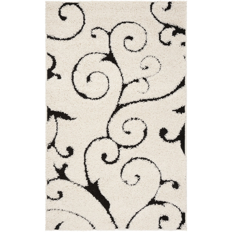 Tapis ivoire à poils longs Chanhassen, Rectangle 2 pi 3 po x 4 pi
