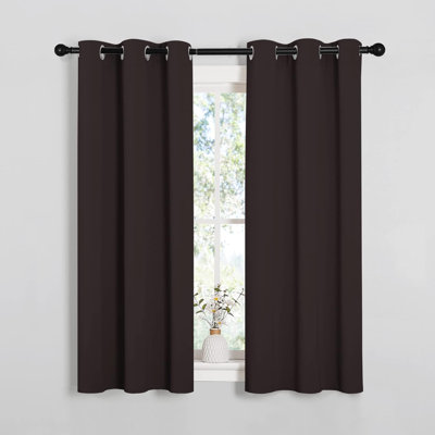 Window Curtain Panels, Christmas Window Decoration Thermal Insulated Solid Grommet Blackout Draperies/Drapes For Bedroom (1 Pair, 34 By 54-Inch, Olive Green)