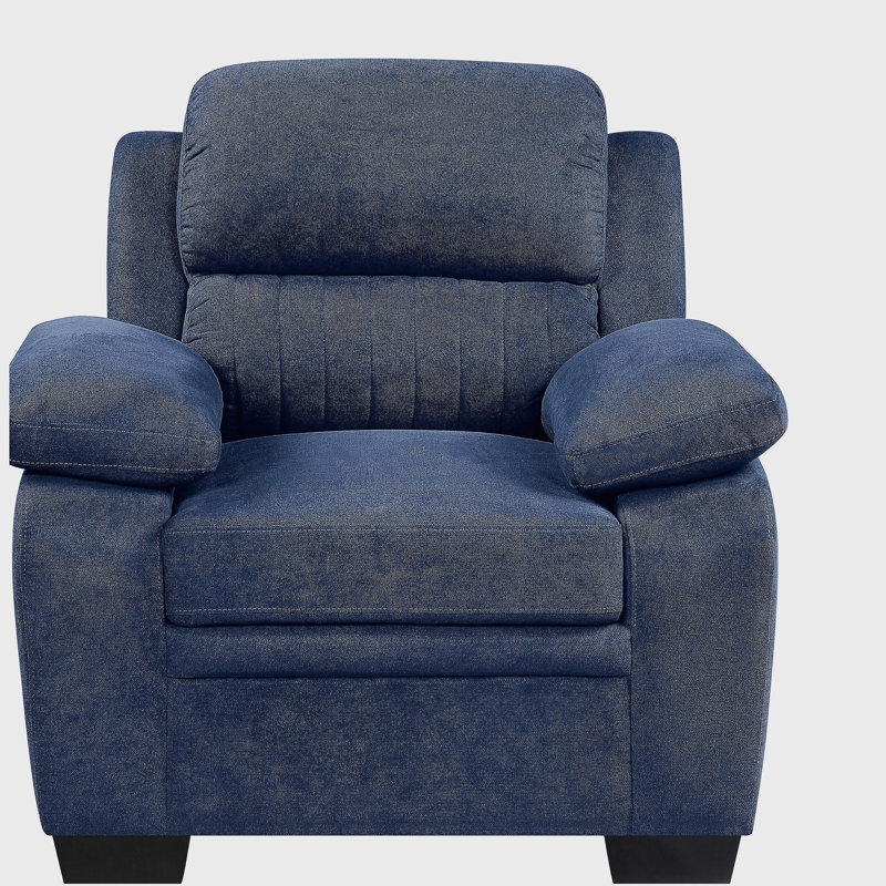 Canapé moelleux en tissu texturé bleu, Bleu