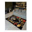 Tapis décoratif moderne noir à motif d'ours et de fleurs-669417540