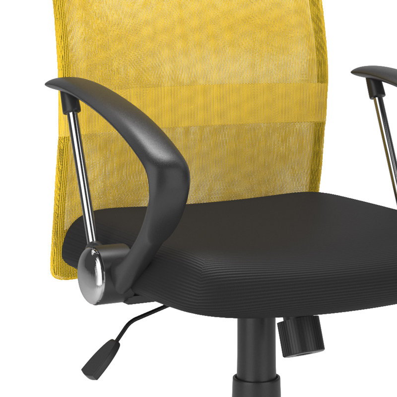Chaise de travail pivotante en filet Hubbert, Jaune