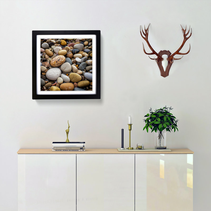 Pebbles Photograph - Framed Print, Black