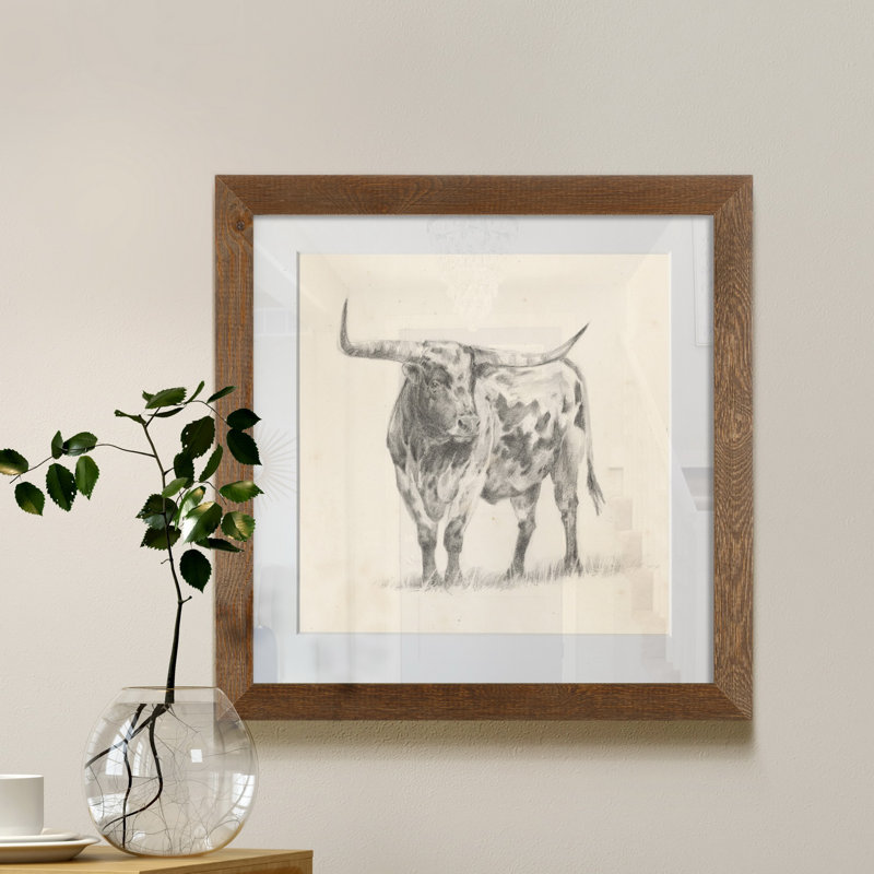 Polaris I-reproduction de dessin encadrée sur papier, H 21 po x l 21 po x P 1 po, Cadre en érable