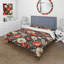 Ivory & Red Boho Chic Floral Pattern I - Ensemble de housse de couette à motif floral-1164376704