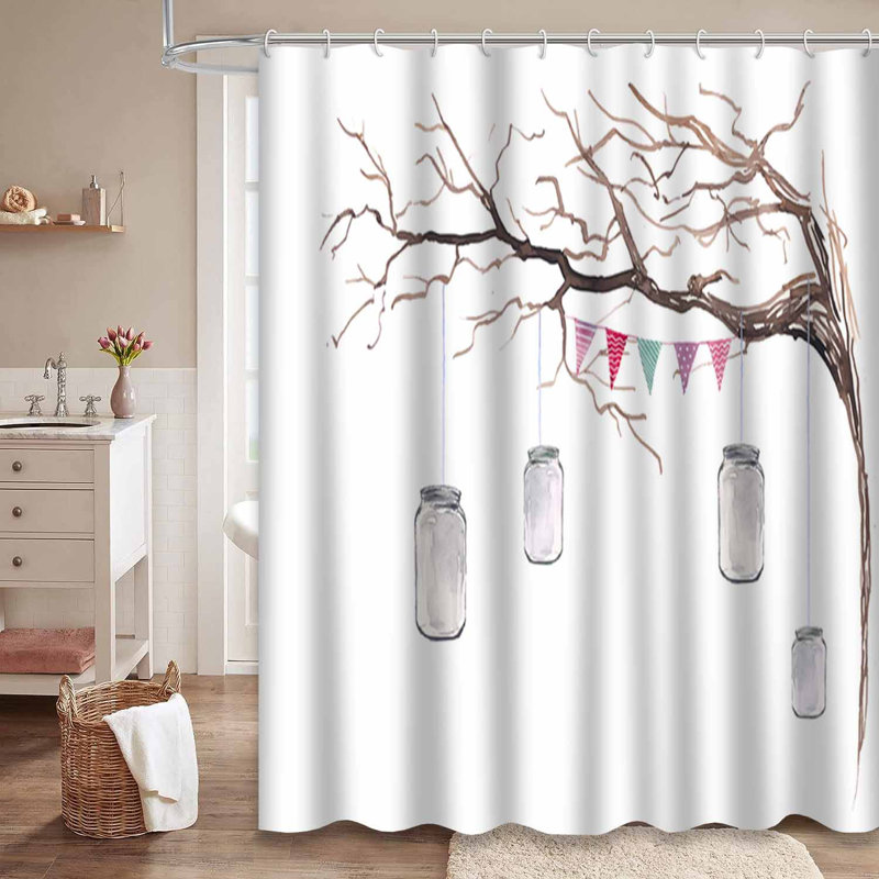 Rideau de douche imperméable avec 12 crochets, L 72 po x l 84 po