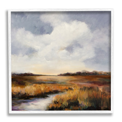 Az-324 - Peinture de paysage de campagne traditionnelle encadrée