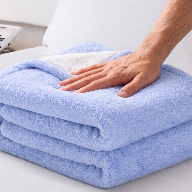 Jeté MPSBL50x60, L 60 po x L 50 po, Bleu clair