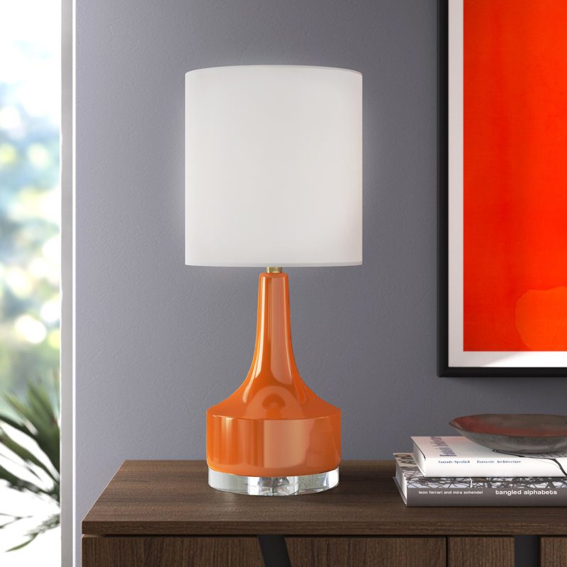 Lampe de table 25 po Aissatou, Orange / blanc