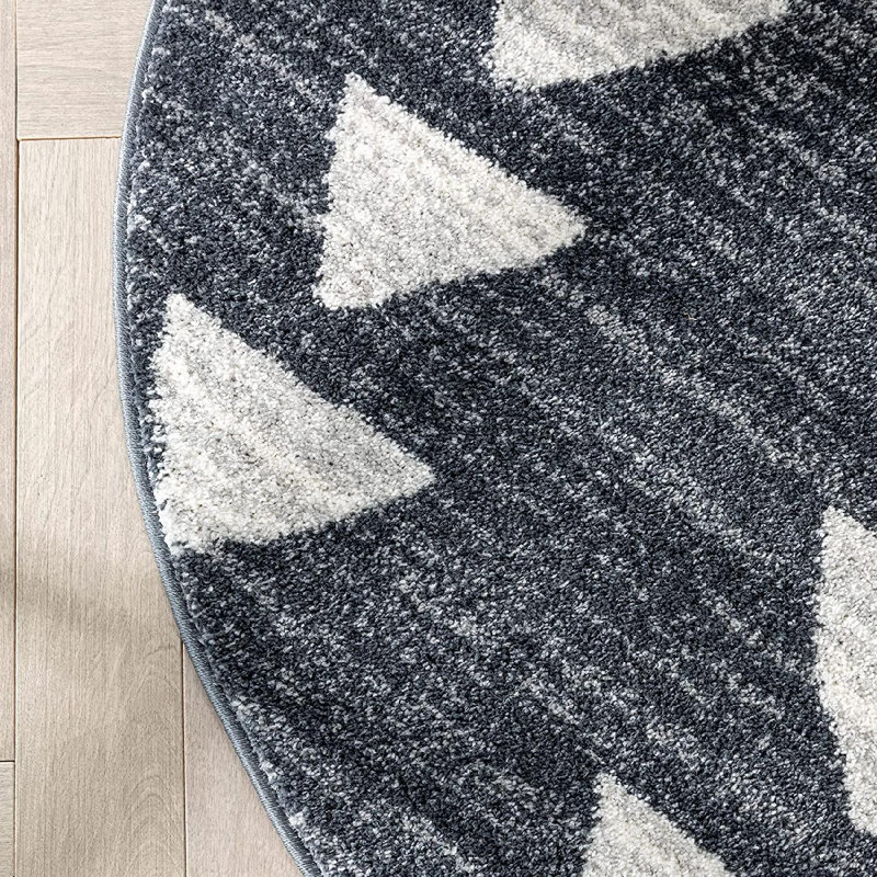 Geometric Indoor Rug, Round 4'