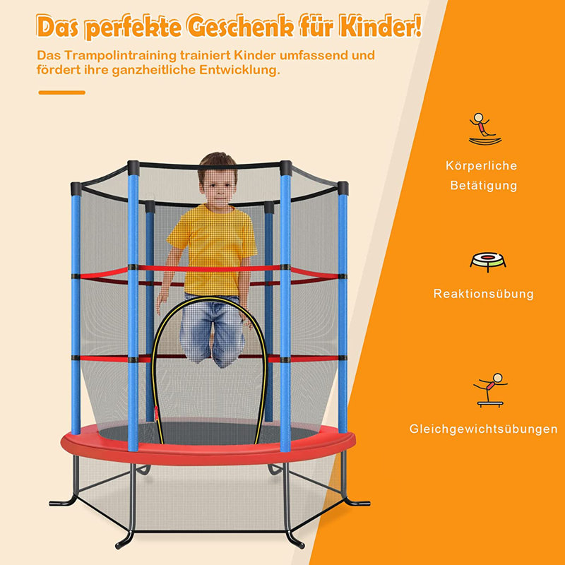 Jeri 5' Trampoline with Safety Enclosure
