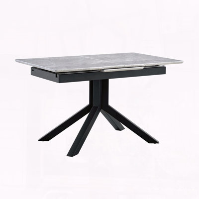 Modern Extendable Dining Table with Automatic Pop-Up Leaf