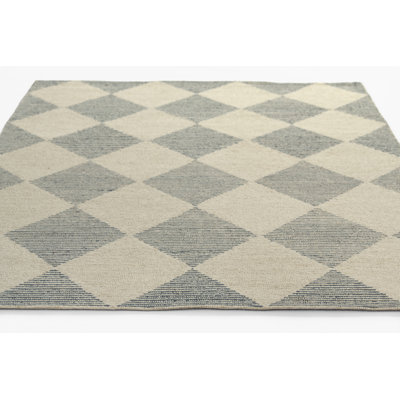 Patia Hand Tufted Wool Geometric Blue Area Rug 5' X 8'
